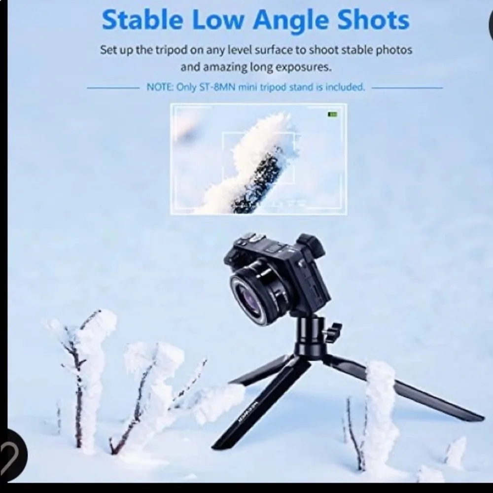 NWT Mini tabletop tripod hand grip pocket size foldable stand with 1/4” screw